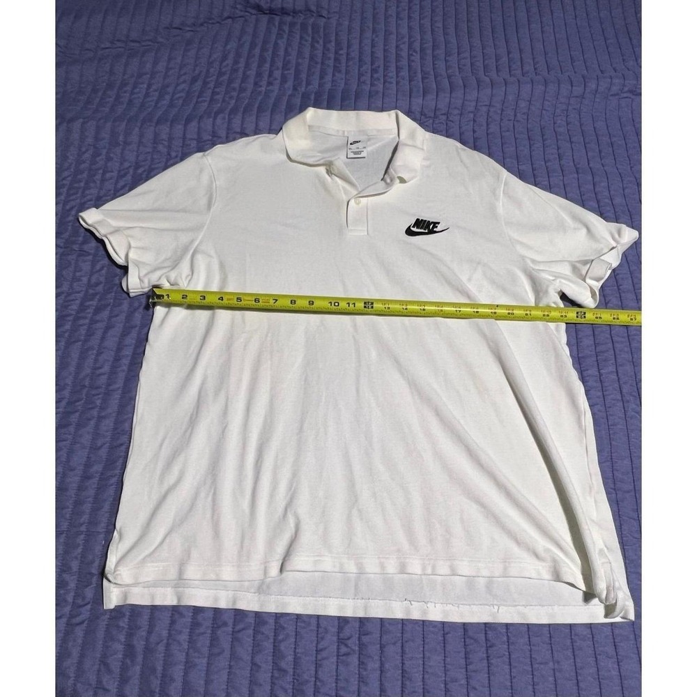 White Nike polo shirt with black swoosh #polo #athleisure - Picture 3 of 7
